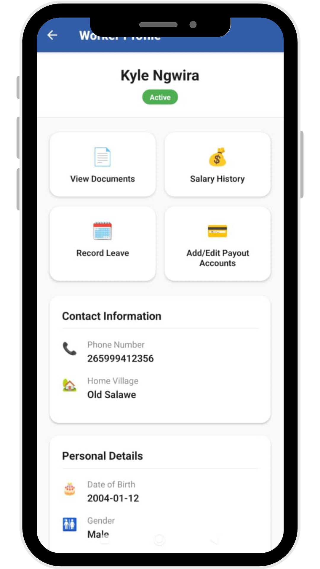 Antchito App Payments Screen showing transaction history
